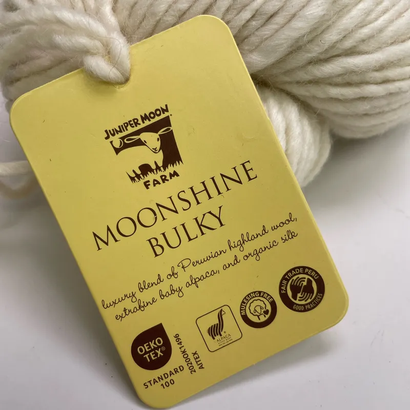Juniper Moon Farm Moonshine Bulky Yarn Color 01 Cream 100g Wool Alpaca Silk