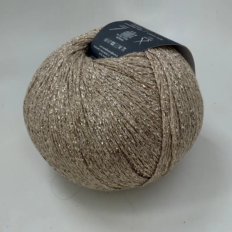Jody Long Diva Organic Cotton Sparkle Yarn 100g 005 Sequin Gold