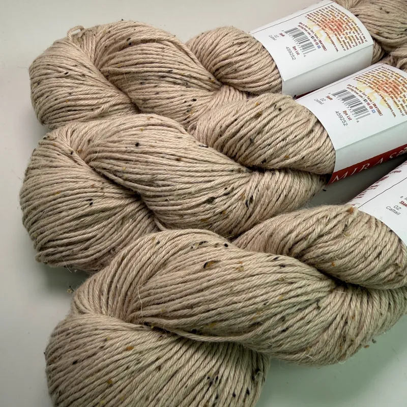 Mirasol Ch'ichi Yarn Lot of 3 Hanks Shade 02 Cattail Alpaca Linen Bamboo Tweed