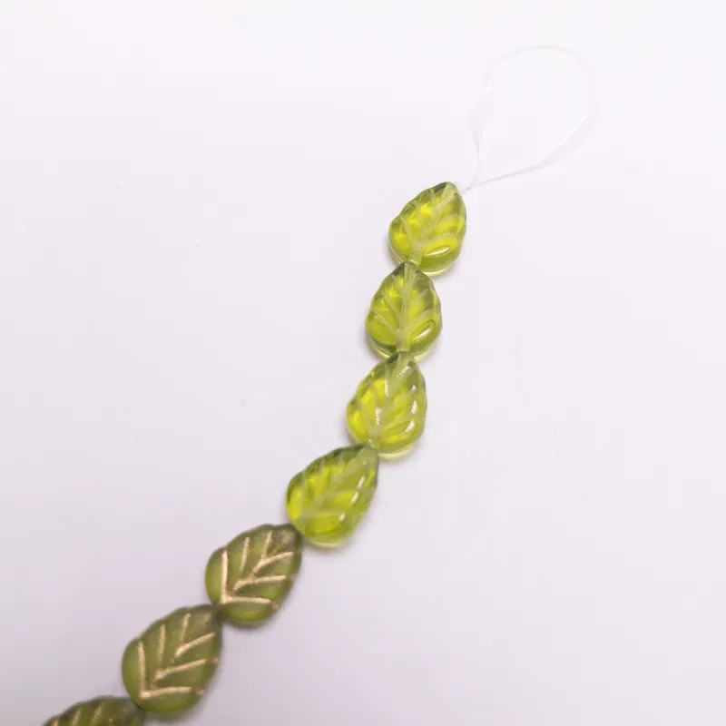 Czech Glass Table Cut Fire Polished Leaf Beads - 6 Inch Strand 8-10mm