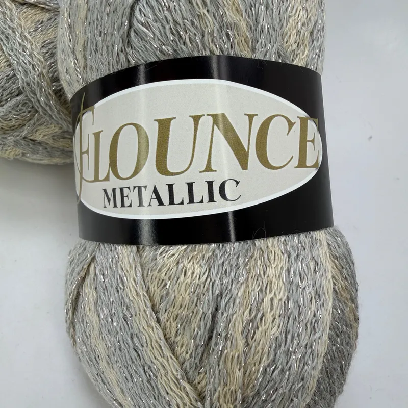 Flounce Metallic Yarn Lot of 2 Skeins Color 15 Dye 418 Mesh Ribbon Gold Sparkle