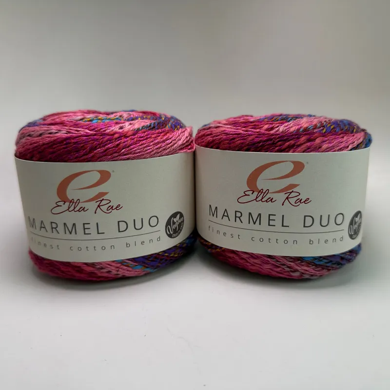 Lot of 2 Ella Rae Marmel Duo Yarn Color 207 Leeds Cotton Blend 200g Total