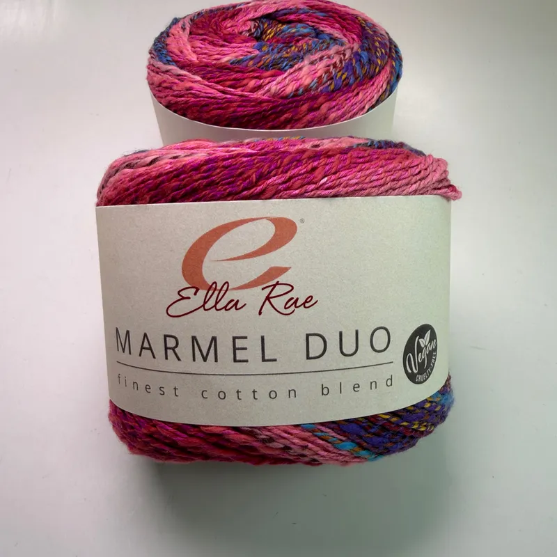 Lot of 2 Ella Rae Marmel Duo Yarn Color 207 Leeds Cotton Blend 200g Total