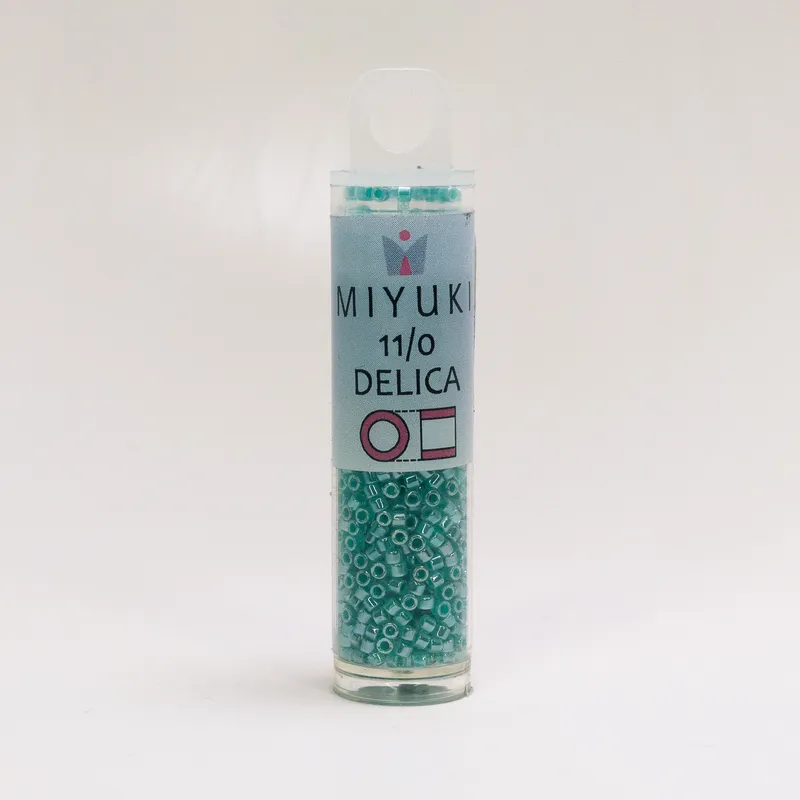 Miyuki Delica 11/0 Lined Crystal Green Aqua Luster DB238 7.2g Tube