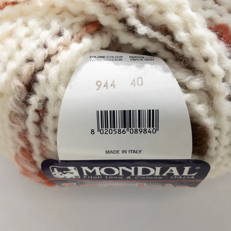 Lot of 2 Mondial Sophia Yarn Skeins Col 944 Lot 40 Merino Wool Blend Italy 100g