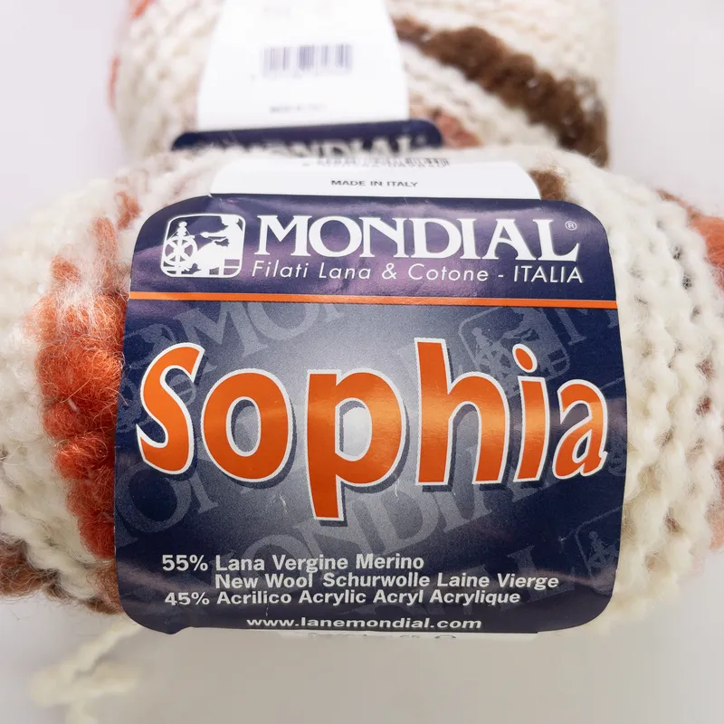 Lot of 2 Mondial Sophia Yarn Skeins Col 944 Lot 40 Merino Wool Blend Italy 100g