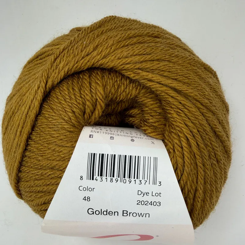 Ella Rae Cozy Soft Yarn Color 48 Golden Brown 100g Wool Blend DK Skein