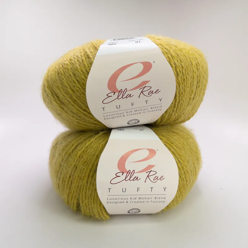 Ella Rae Tufty Yarn Lot of 2 Balls Color 584 Dye Lot 01 Mohair Blend Italy