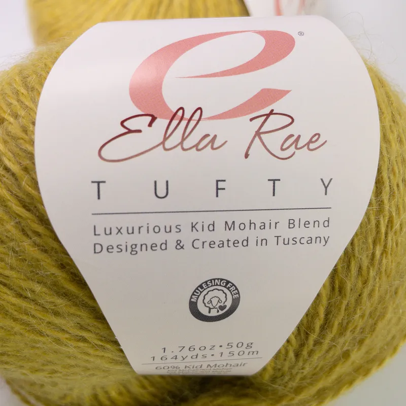 Ella Rae Tufty Yarn Lot of 2 Balls Color 584 Dye Lot 01 Mohair Blend Italy