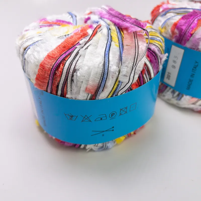 Xanadu Italian Ribbon Yarn Lot of 2 Color 201 Multi Matched Dye Lot 9834