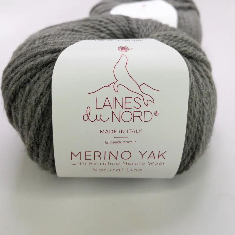 Laines du Nord Merino Yak Yarn - Lot of 2 Balls - Grey Color 10 - Matched Lot