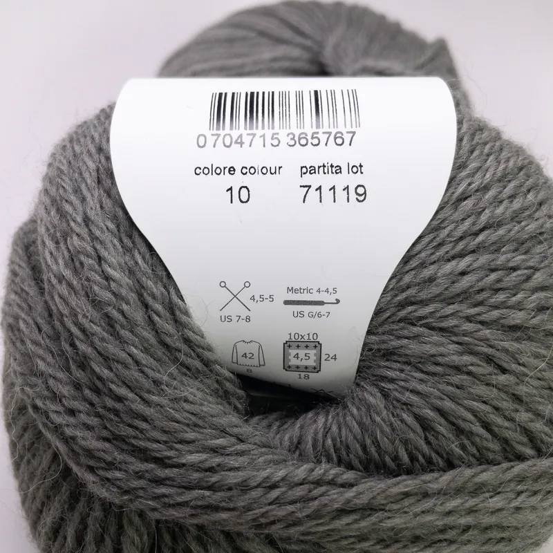 Laines du Nord Merino Yak Yarn - Lot of 2 Balls - Grey Color 10 - Matched Lot