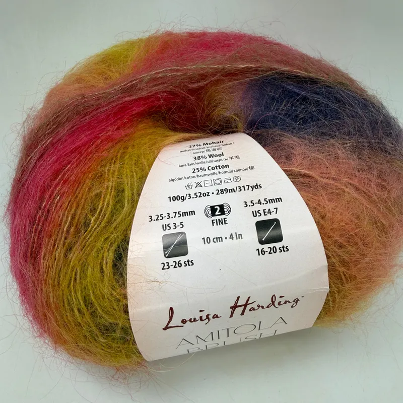 Louisa Harding Amitola Brush Yarn Color 356 Dahlia 100g Mohair Wool Blend 317yd