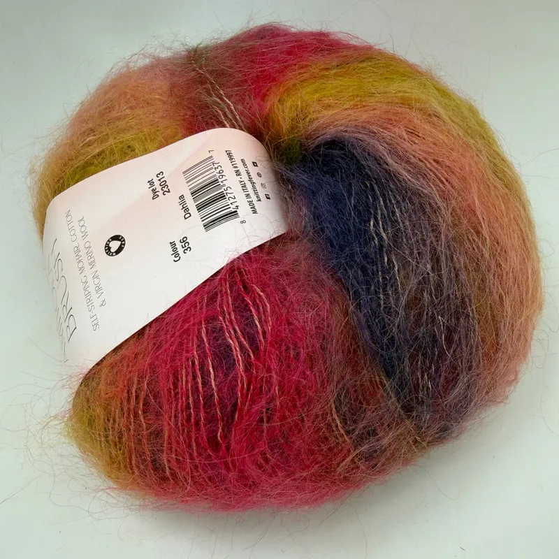 Louisa Harding Amitola Brush Yarn Color 356 Dahlia 100g Mohair Wool Blend 317yd