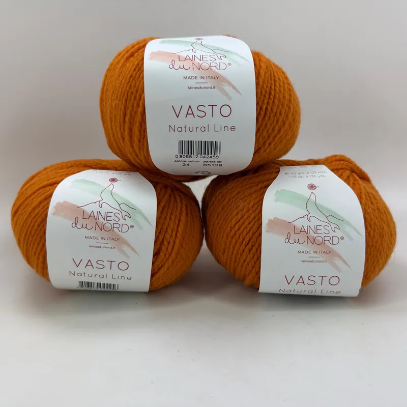 Laines du Nord Vasto Yarn Lot of 3 Skeins 100% Merino Wool Rust Color 24 150g