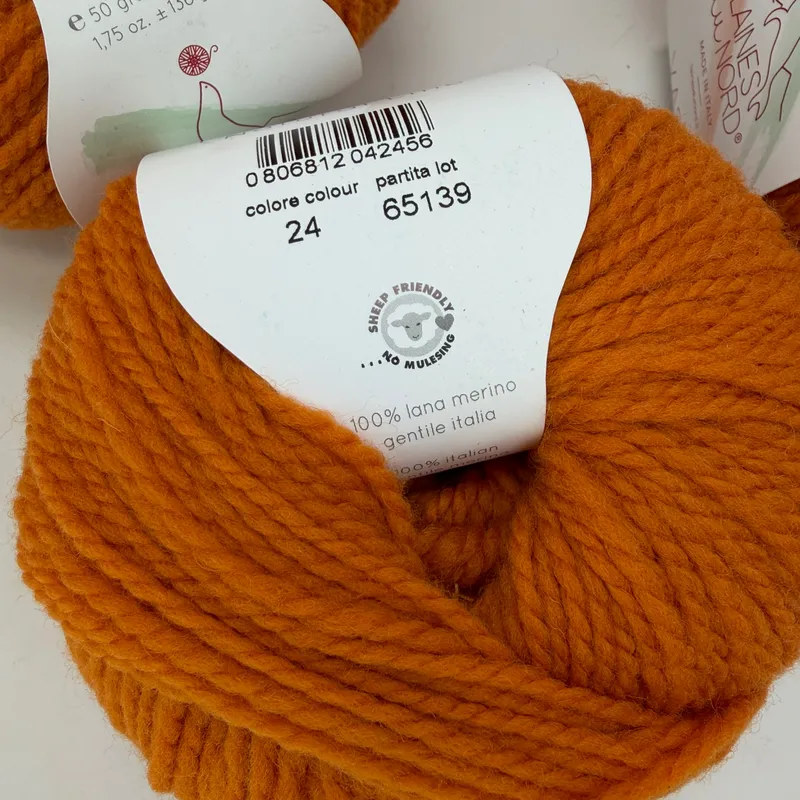 Laines du Nord Vasto Yarn Lot of 3 Skeins 100% Merino Wool Rust Color 24 150g