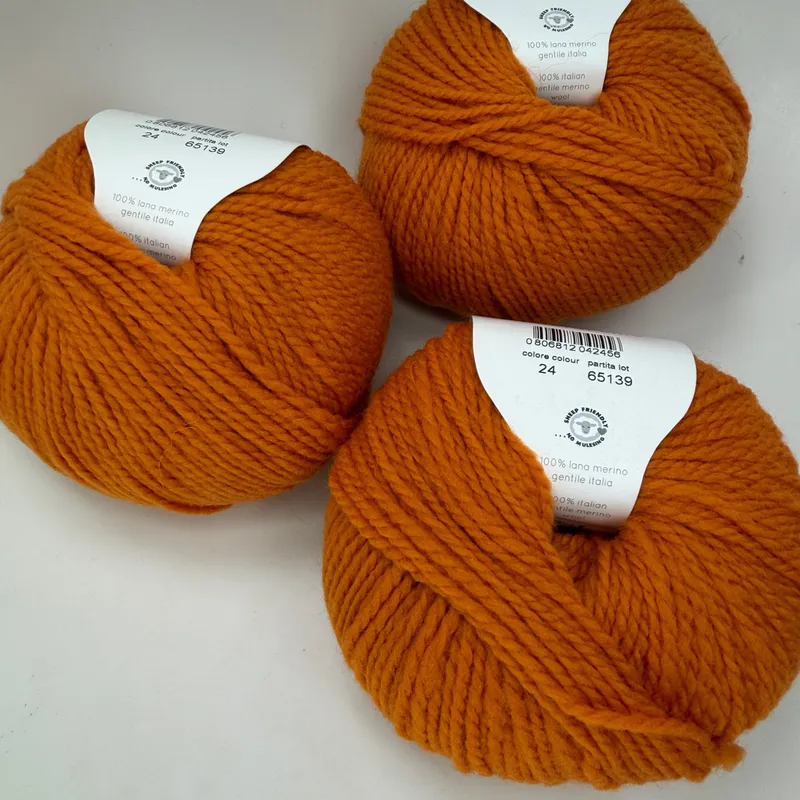 Laines du Nord Vasto Yarn Lot of 3 Skeins 100% Merino Wool Rust Color 24 150g
