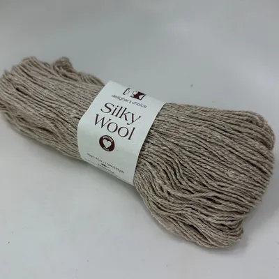 Elsebeth Lavold Silky Wool Yarn 50g 192yds Color 02 White Sand Wool Silk Blend