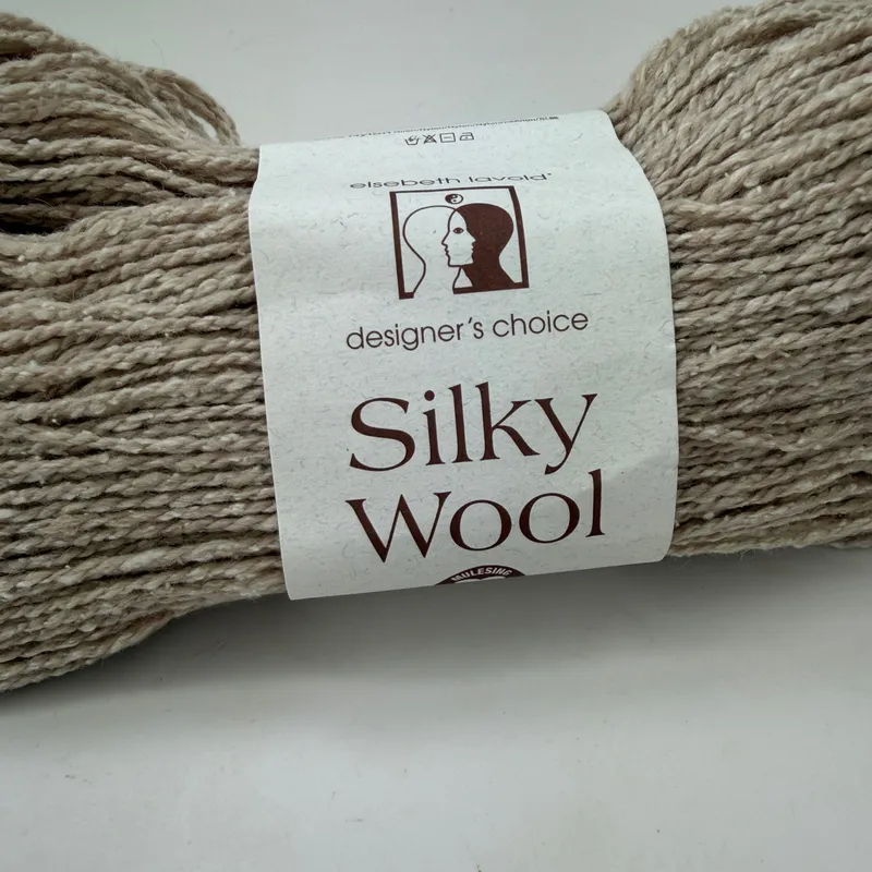 Elsebeth Lavold Silky Wool Yarn 50g 192yds Color 02 White Sand Wool Silk Blend