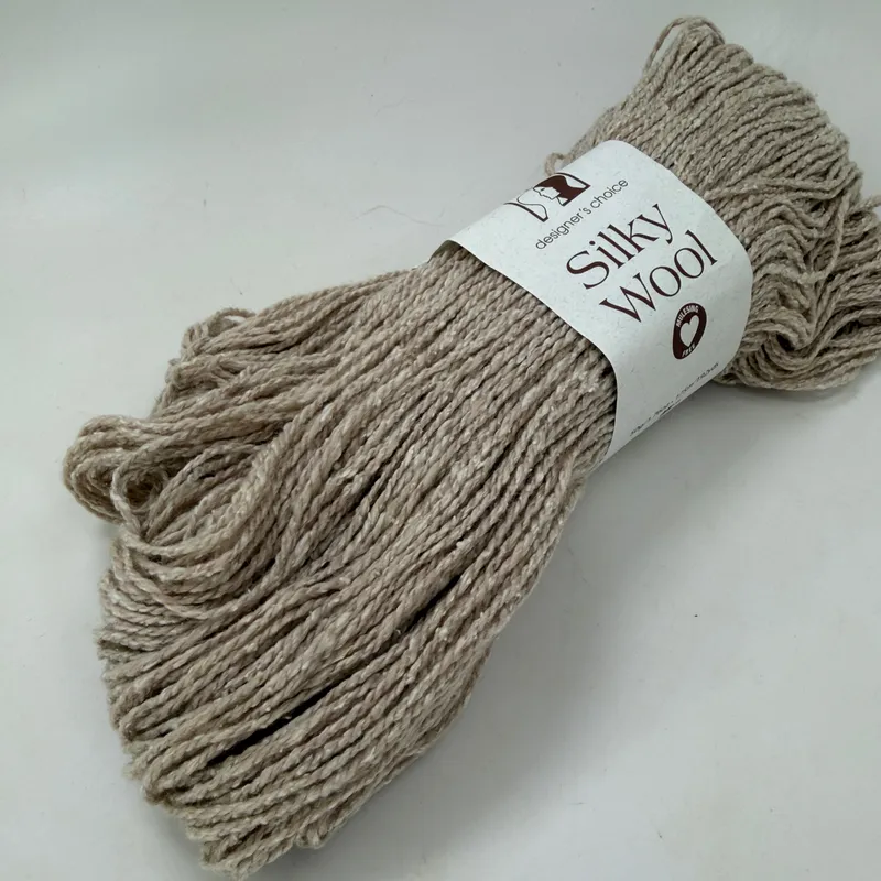 Elsebeth Lavold Silky Wool Yarn 50g 192yds Color 02 White Sand Wool Silk Blend