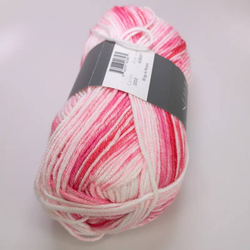 Jody Long Bubbakins Play Yarn Ring-A-Roses 1010 Pink White 100g Skein NEW
