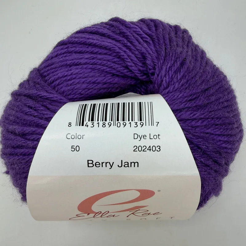 Ella Rae Cozy Soft Yarn Berry Jam Color 50 Wool Blend 100g Skein 213 yds