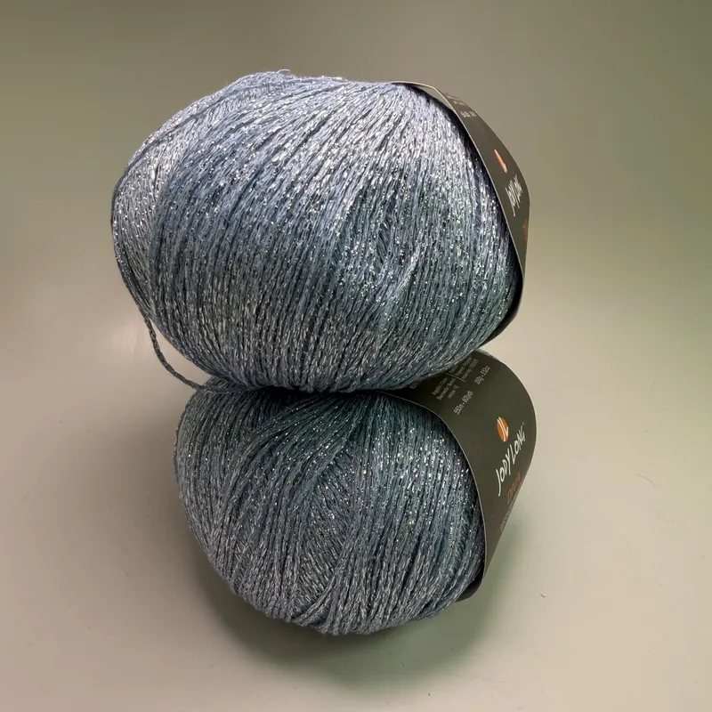 Lot of 2 Jody Long Diva Sparkle Yarn 008 Organic Cotton Blend 100g Each Blue