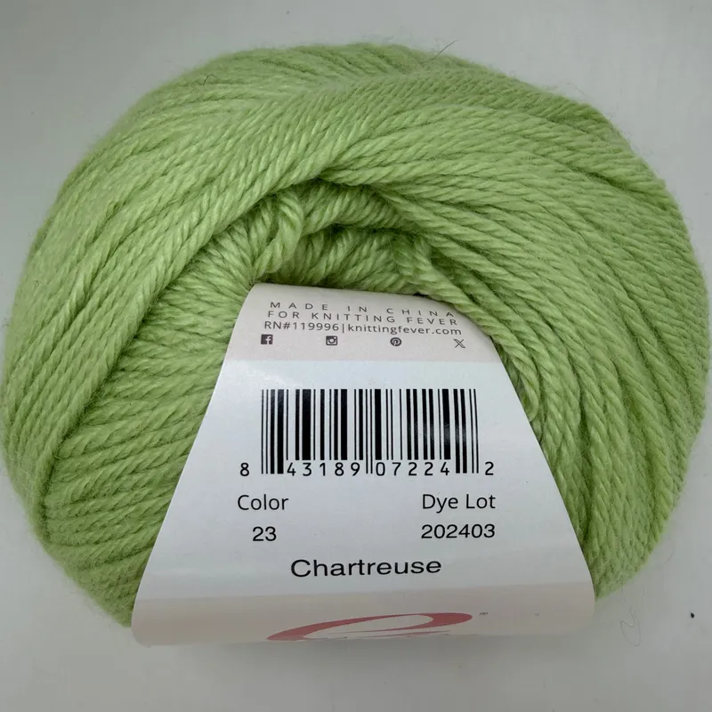 Ella Rae Cozy Soft Yarn Color 23 Chartreuse 100g Skein Wool Blend DK Light 3
