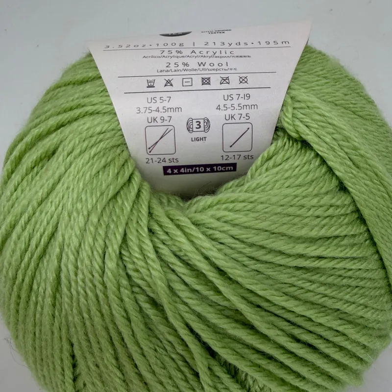 Ella Rae Cozy Soft Yarn Color 23 Chartreuse 100g Skein Wool Blend DK Light 3