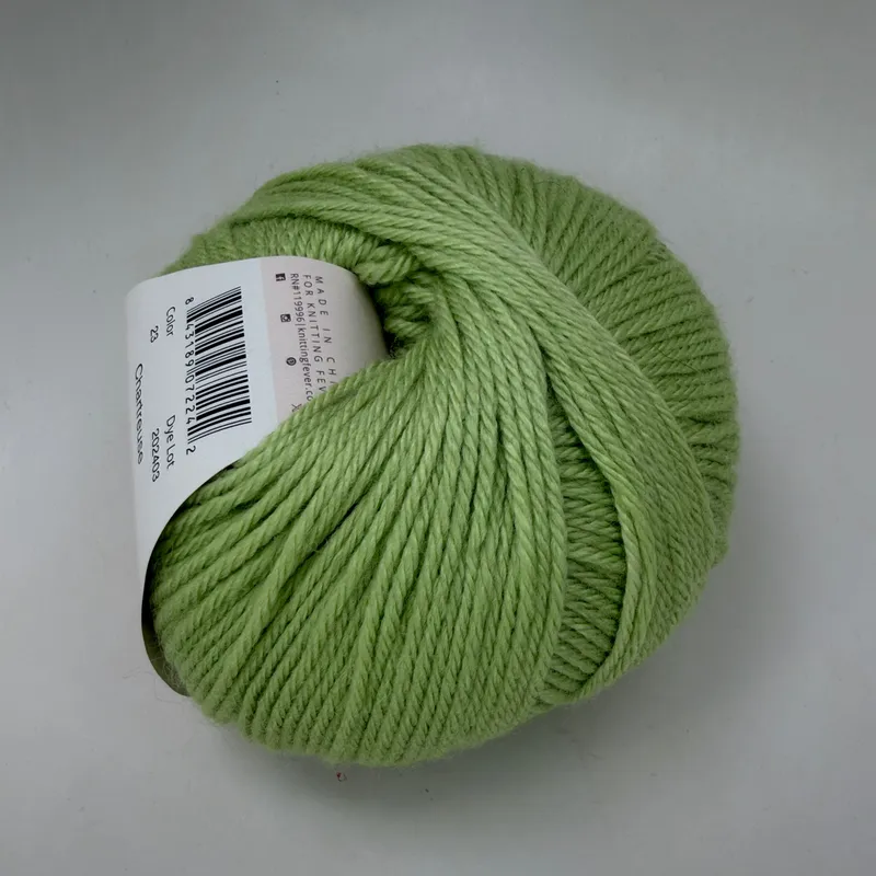Ella Rae Cozy Soft Yarn Color 23 Chartreuse 100g Skein Wool Blend DK Light 3