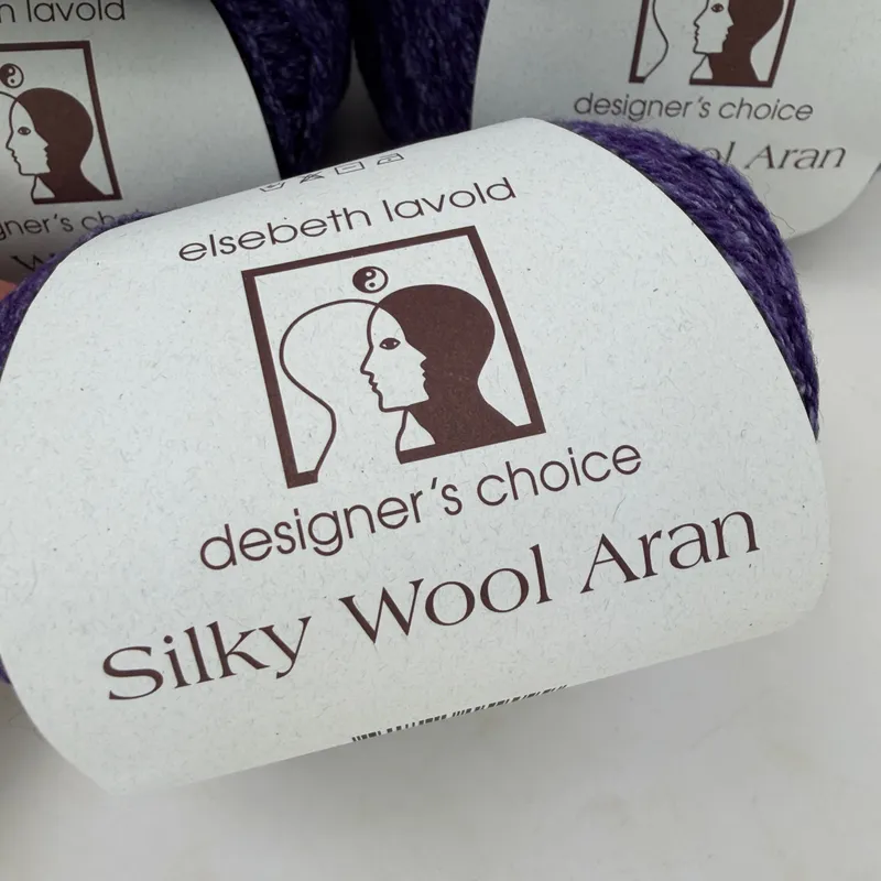 Elsebeth Lavold Silky Wool Aran Yarn Lot of 5 - Color 1021 Violet Dye Lot 28