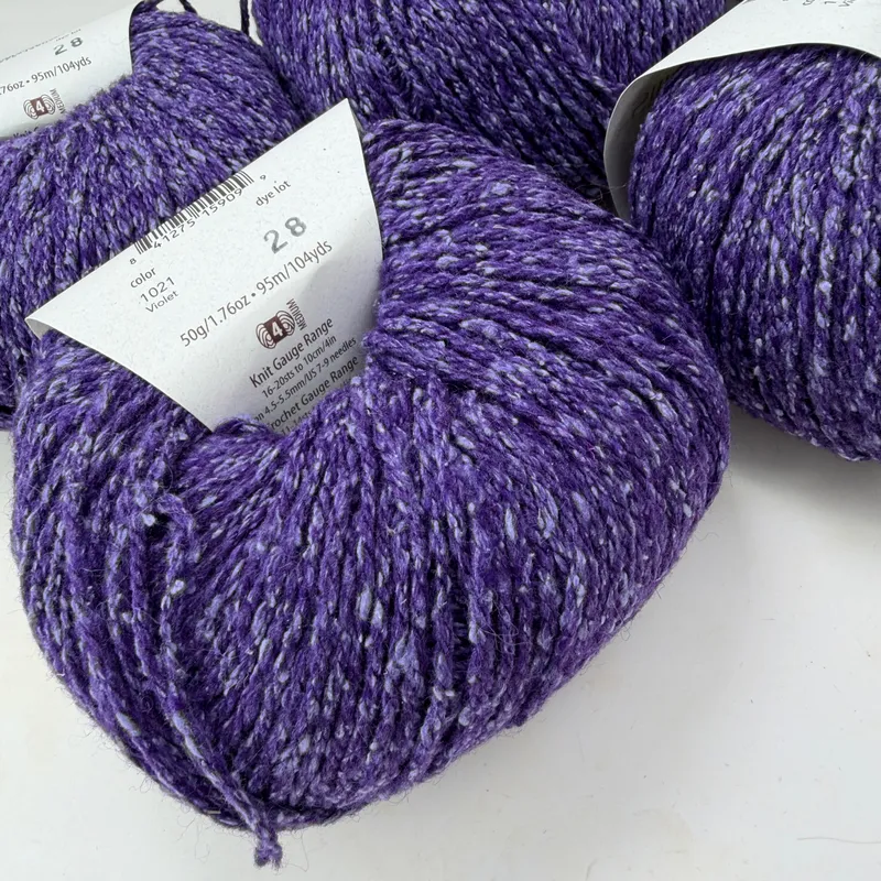 Elsebeth Lavold Silky Wool Aran Yarn Lot of 5 - Color 1021 Violet Dye Lot 28