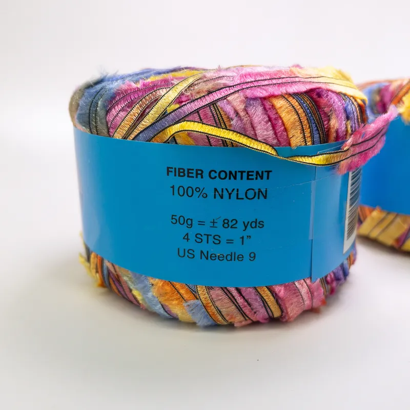 Xanadu Knitting Fever Nylon Ribbon Yarn Lot of 2 Color 8426 Multicolor Italy
