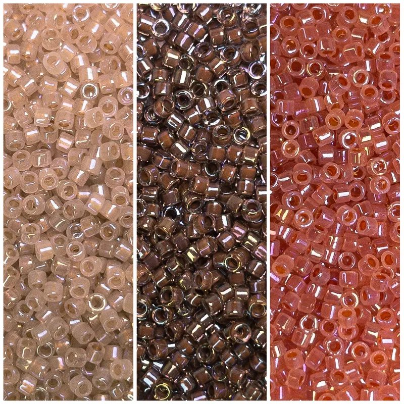 Miyuki Delica 11/0 Beige Lined Opal Collection DB1731 DB1732 DB1733 3 Tubes