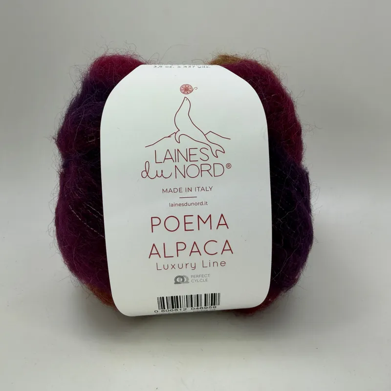 Laines du Nord Poema Alpaca Yarn Color 102 Gradient 100g Cake Italy 437yds Italy