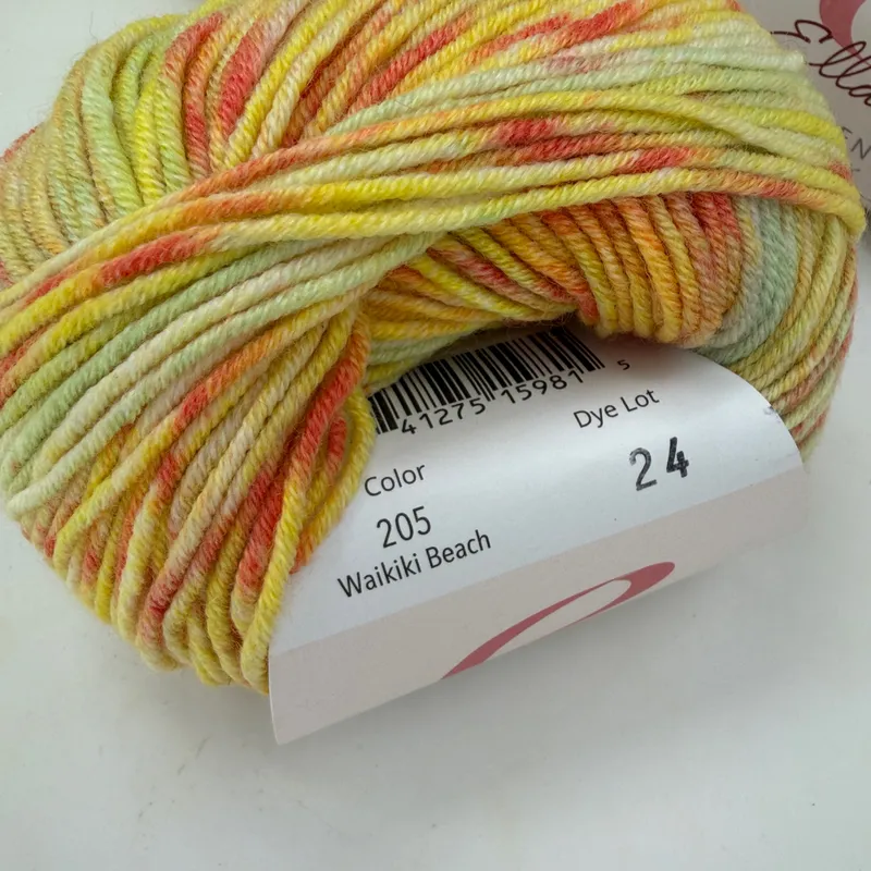 Ella Rae Cashmereno Sport Speckled Yarn Lot of 3 Waikiki Beach 205 Dye Lot 24