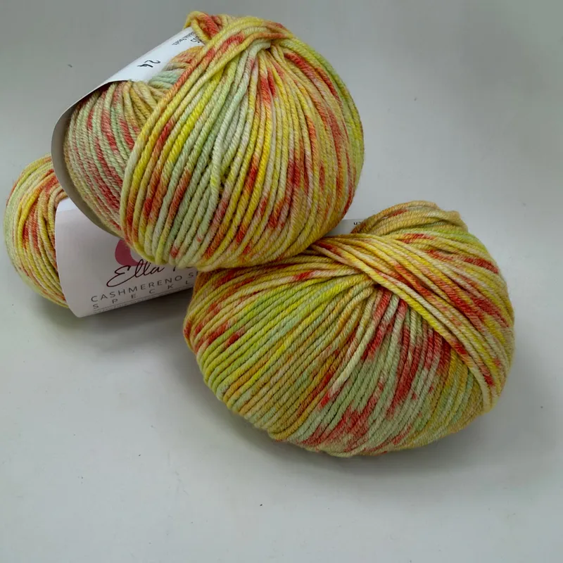 Ella Rae Cashmereno Sport Speckled Yarn Lot of 3 Waikiki Beach 205 Dye Lot 24