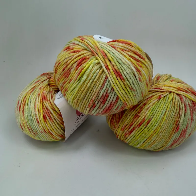 Ella Rae Cashmereno Sport Speckled Yarn Lot of 3 Waikiki Beach 205 Dye Lot 24