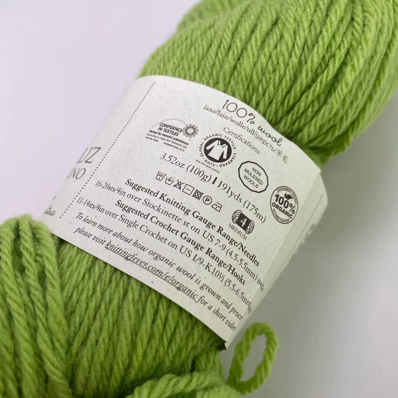 Juniper Moon Farm Santa Cruz Organic Merino Yarn Avocado #139 100g Worsted