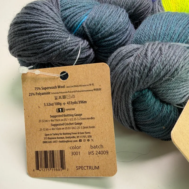 Lot of 2 Araucania Huasco Sock Prism Paints Yarn 3001 Spectrum Hand-Painted