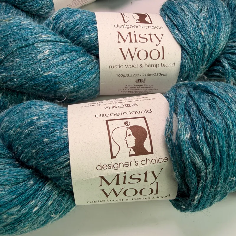 Lot of 3 Elsebeth Lavold Misty Wool Yarn - Color 18 Dark Turquoise - 300g Total