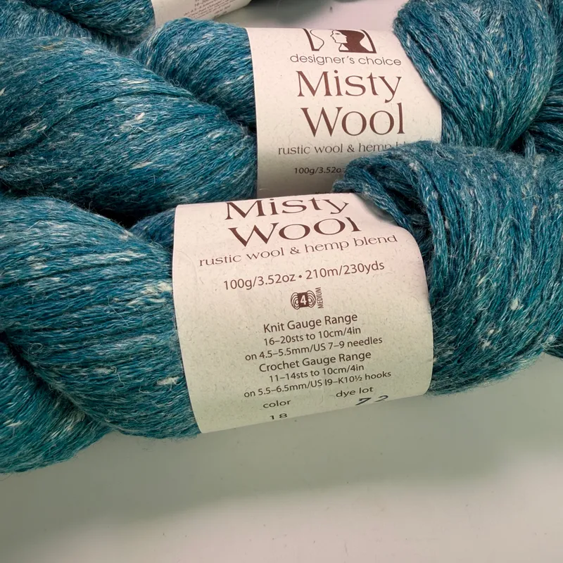 Lot of 3 Elsebeth Lavold Misty Wool Yarn - Color 18 Dark Turquoise - 300g Total