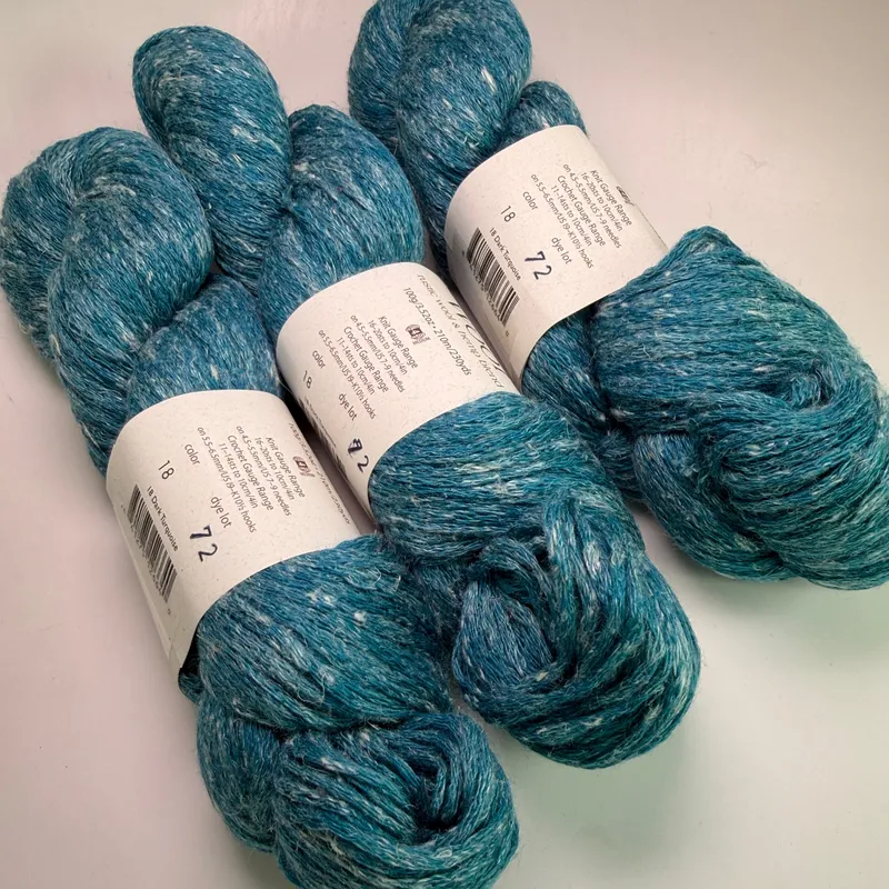 Lot of 3 Elsebeth Lavold Misty Wool Yarn - Color 18 Dark Turquoise - 300g Total