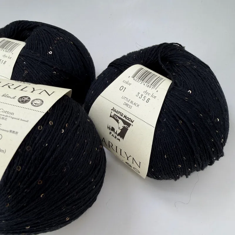 Juniper Moon Farm Marilyn Yarn Lot of 3 - 01 Little Black Dress Sequins 1509yds