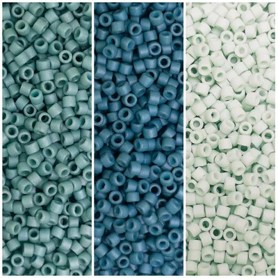 Miyuki Delica 11/0 Seafoam Matte Collection DB374 DB792 DB1516 3 Tubes