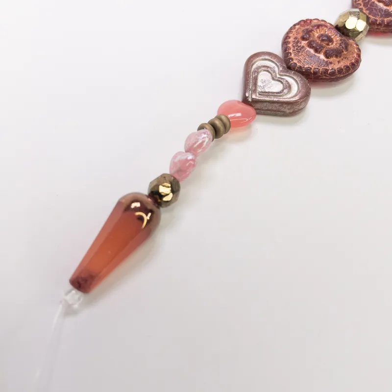 Czech Glass Table Cut Bead Strand Floral Coin Heart Jewelry Making 6" Strand