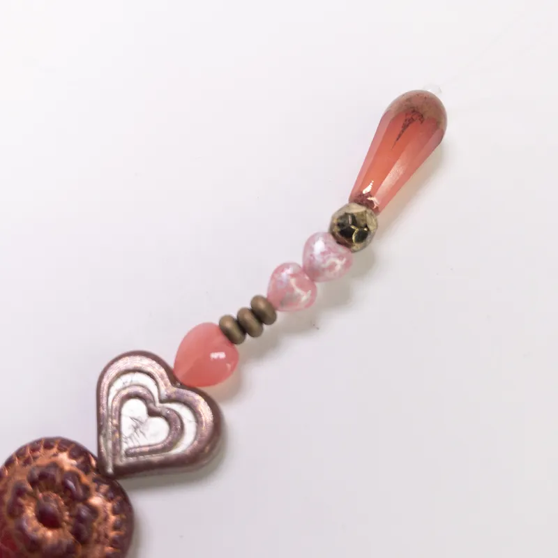 Czech Glass Table Cut Bead Strand Floral Coin Heart Jewelry Making 6" Strand