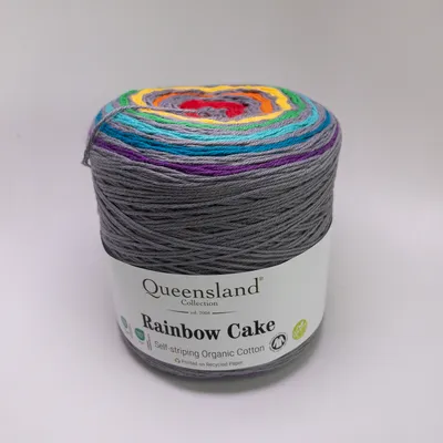 Queensland Collection Rainbow Cake Yarn 100% Organic Cotton Color 103 Flint 200g