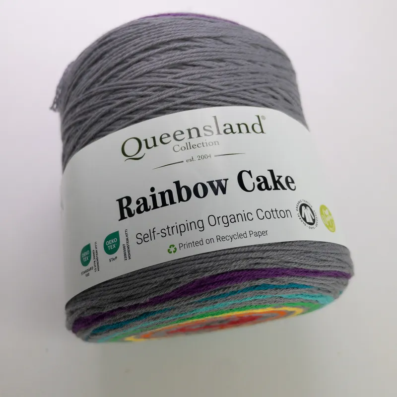 Queensland Collection Rainbow Cake Yarn 100% Organic Cotton Color 103 Flint 200g