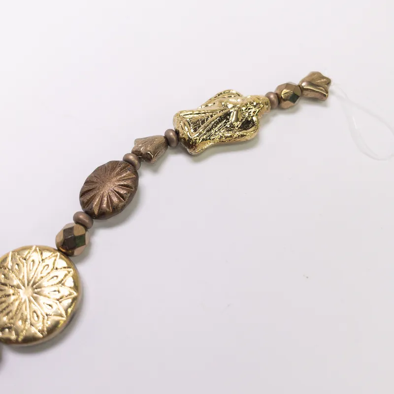 Czech Table Cut Glass Beads Strand Gold Bronze Angel Mix TCMIX-008 1 Strand